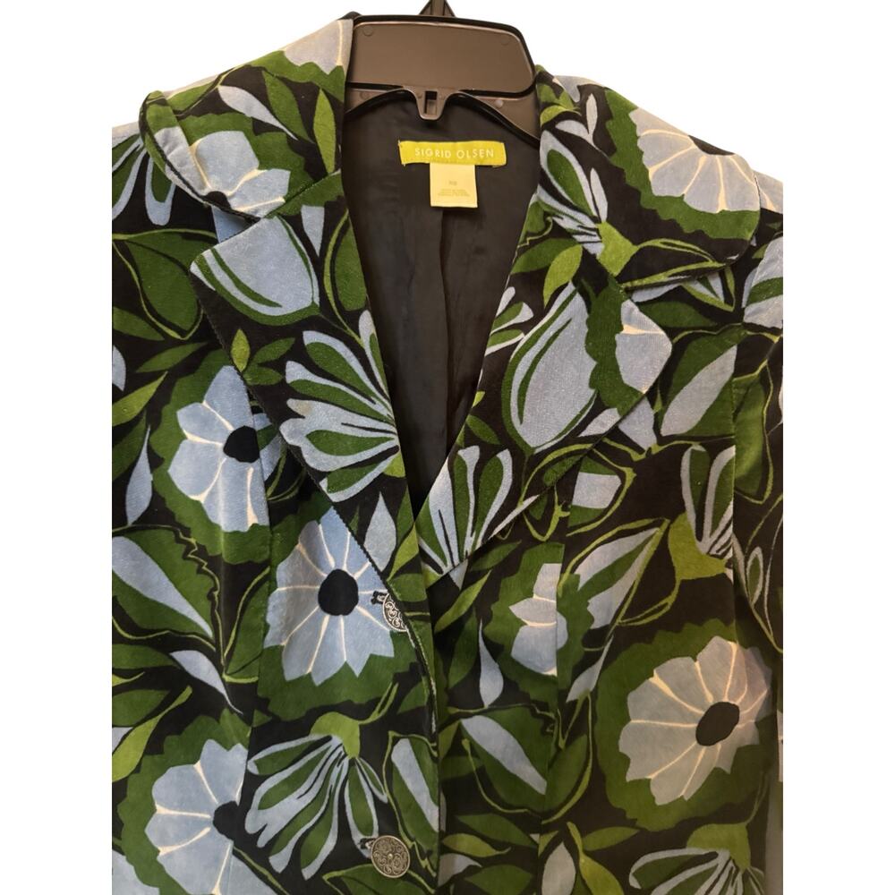 Nwot Sigrid Olsen Button Down Large Flowered Coat… - image 4
